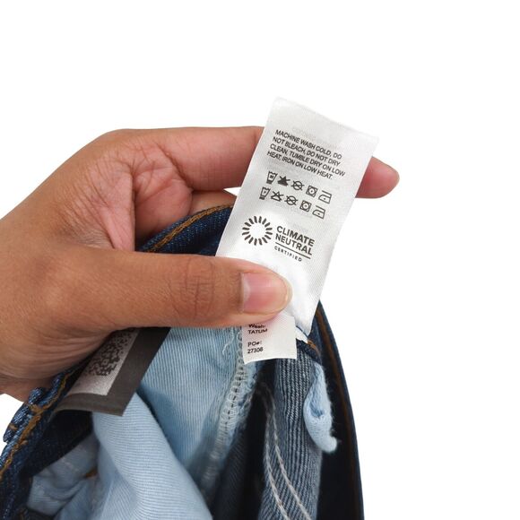 REFORMATION Women 28 Miami Pleated Trouser Jeans Tatum Blue Denim Wide Leg FLAW - Picture 7 of 9